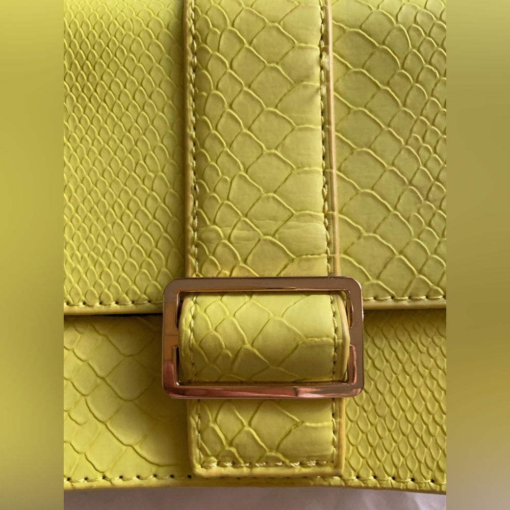 Missguided Neon Yellow Python Handbag - image 3